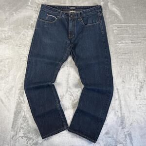 Dravus Dark Wash Straight Fit Blue Japanese Redline Selvedge Denim Jeans Size 34